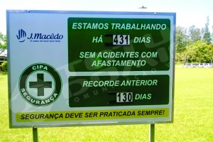 Placa CIPA- Placar de Acidentes